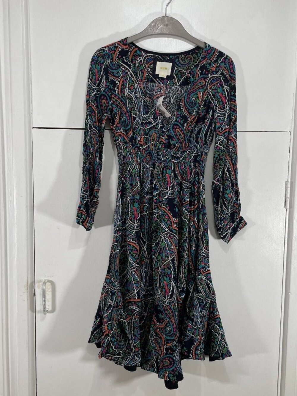 Maeve Anthropologie Dress Paisley Print Navy & Multicoloured 1/4